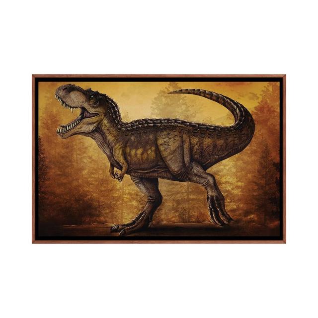 Magnatyrannus dinosaur by Aram Papazyan - Graphic Art on Canvas Maturi Size: 45.72cm H x 66.04cm W x 3.81cm D, Format: Brown Floater Framed on Productcaster.