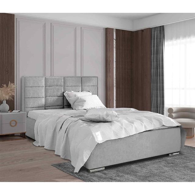 Bulia Bed Super King Plush Velvet Black Envisage Trade Size: Double (4'6), Colour: Silver on Productcaster.