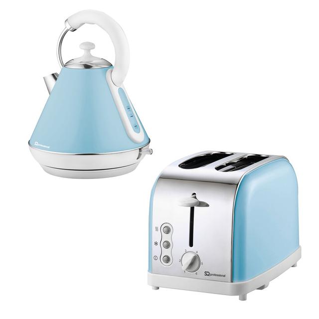 Dainty SQ Professional Dainty 1.8L Stainless Steel Electric Kettle and 2 Slice Toaster Set SQ Professional Colour: Blue on Productcaster.