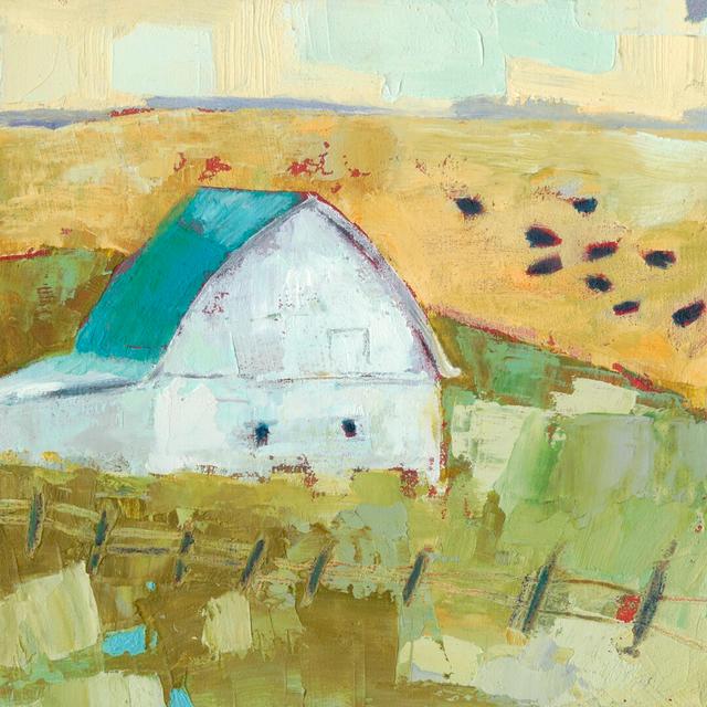 Nash Barn by Sue Jachimiec - Wrapped Canvas Painting Rosalind Wheeler Size: 76cm H x 76cm W on Productcaster.