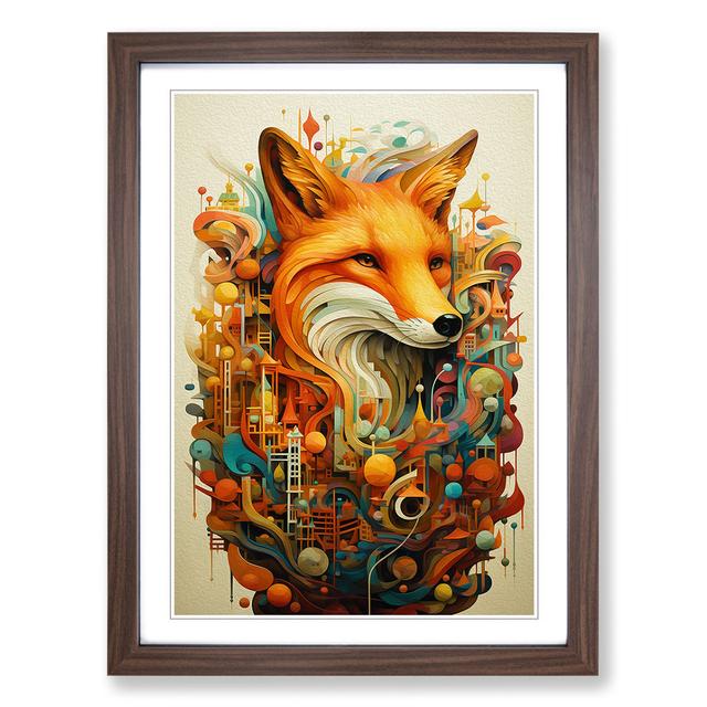 Fox Orphism - Print Alpen Home Format: Walnut, Size: 64cm H x 46cm W x 2cm D on Productcaster.