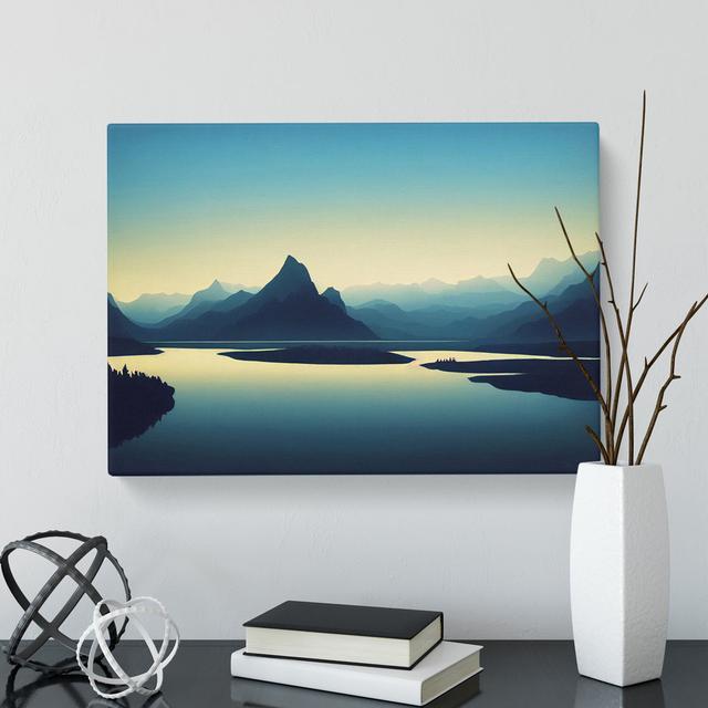 XXX-H1022-WF-6270X Mountain Lake Silhouette - Wrapped Canvas Painting Alpen Home on Productcaster.