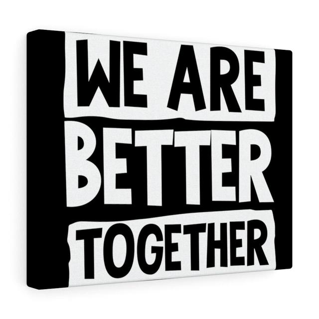 We Are Better Together - Wrapped Canvas Typography Blue Elephant on Productcaster.