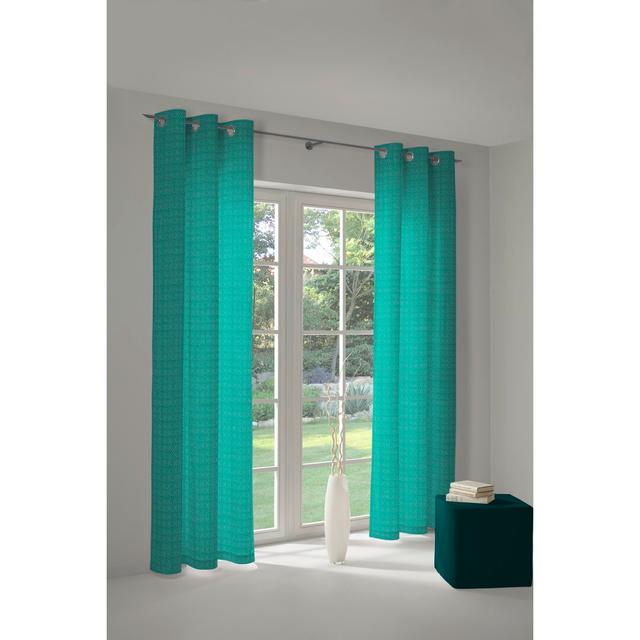 Salguero Eyelet Room Darkening Single Curtain Brayden Studio Size: 145 x 245cm, Colour: Petrol on Productcaster.