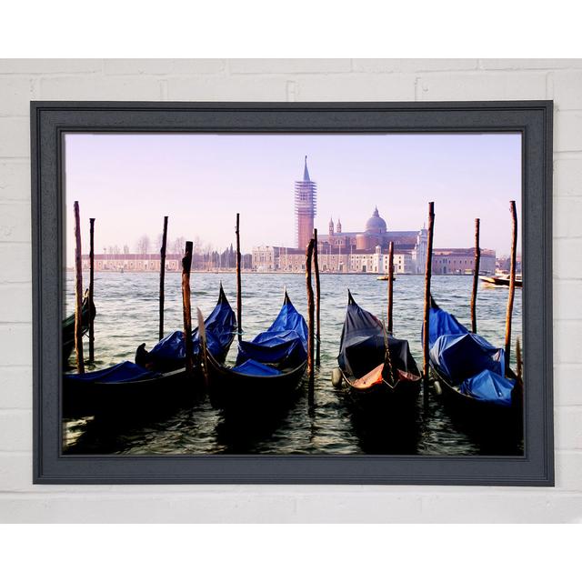 Venice Gondola Line-Up Framed Print Longshore Tides Size: 21cm H x 29.7cm W x 1.5cm D on Productcaster.