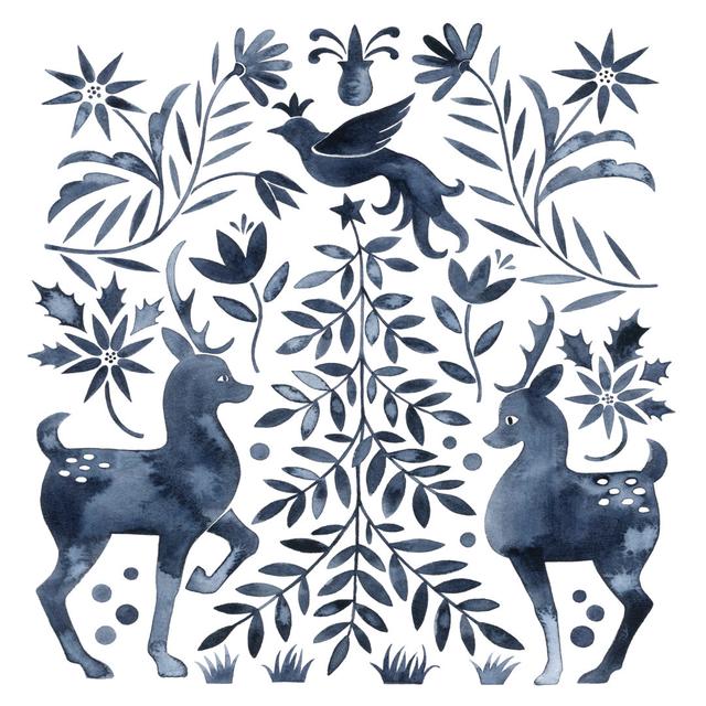 Otomi Inspired Christmas IV by Grace Popp - Wrapped Canvas Painting The Seasonal Aisle Size: 122cm H x 122cm W x 3.8cm D on Productcaster.