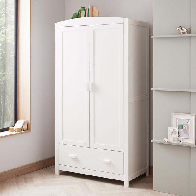 Universal 2 Door Wardrobe BabyMore Colour: White on Productcaster.