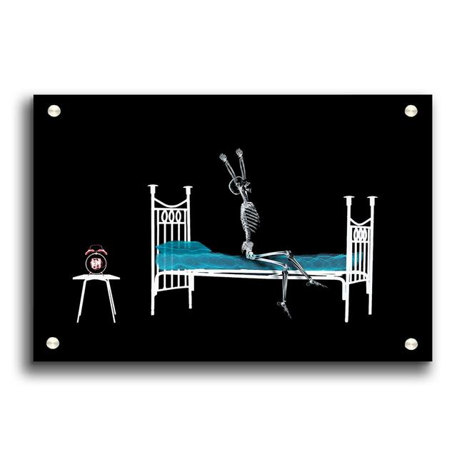 Skeleton Alarm Clock - Unframed Graphic Art Print on Paper East Urban Home Size: 59.4cm H x 84.1cm W on Productcaster.