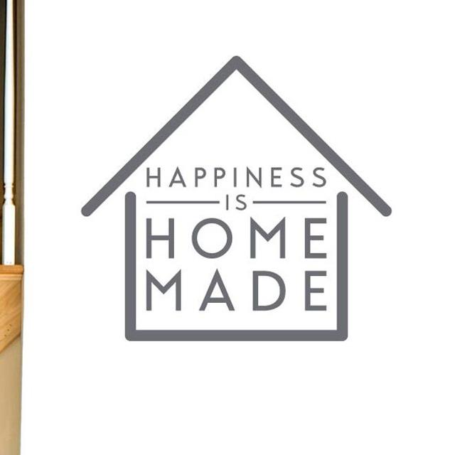 Happiness Is Home Made Wall Sticker Brambly Cottage Colour: Shiny Gold, Size: Large on Productcaster.