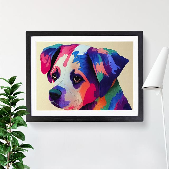 Watercolour Dog Vol.4 Abstract - Picture Frame Graphic Art 17 Stories Size: 25cm H x 34cm W x 2cm D, Frame Colour: Black Framed on Productcaster.