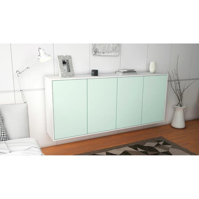 Southsea Sideboard Brayden Studio Colour: White mat/Light blue on Productcaster.