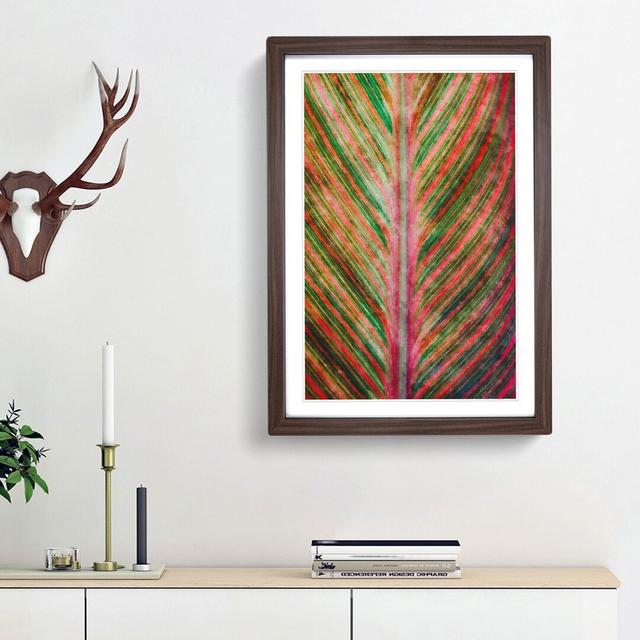 Leaf Stripes - Picture Frame Graphic Art Print East Urban Home Frame Option: Walnut Framed, Size: 45cm H x 33cm W x 2cm D on Productcaster.