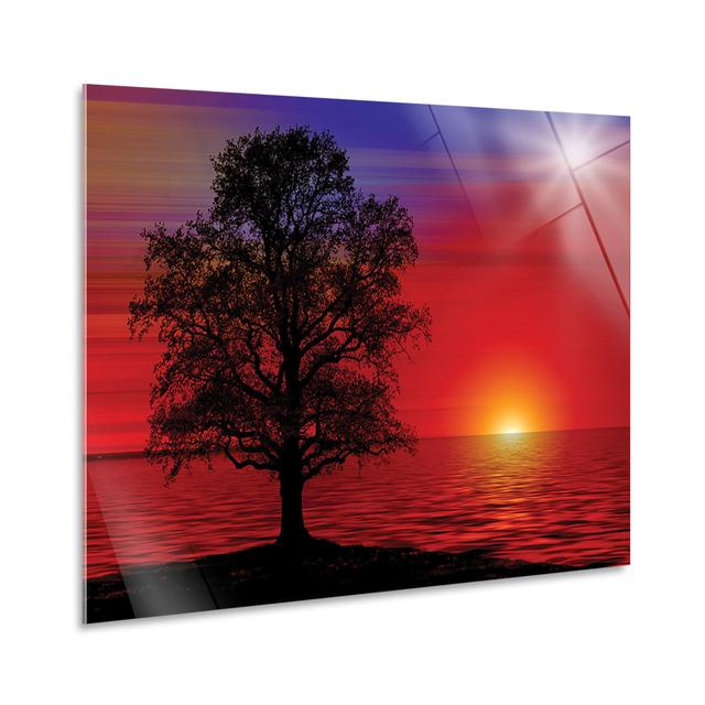 Glasbild Tree at Sunset von Giallobus Ebern Designs Größe: 95 cm H x 135 cm B on Productcaster.