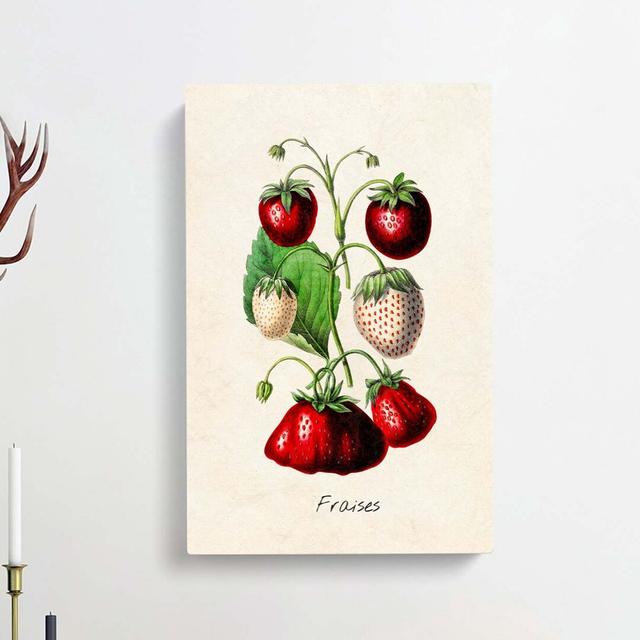 An Illustration of Strawberries - Wrapped Canvas Painting Print East Urban Home Size: 60cm H x 40cm W x 3cm D on Productcaster.