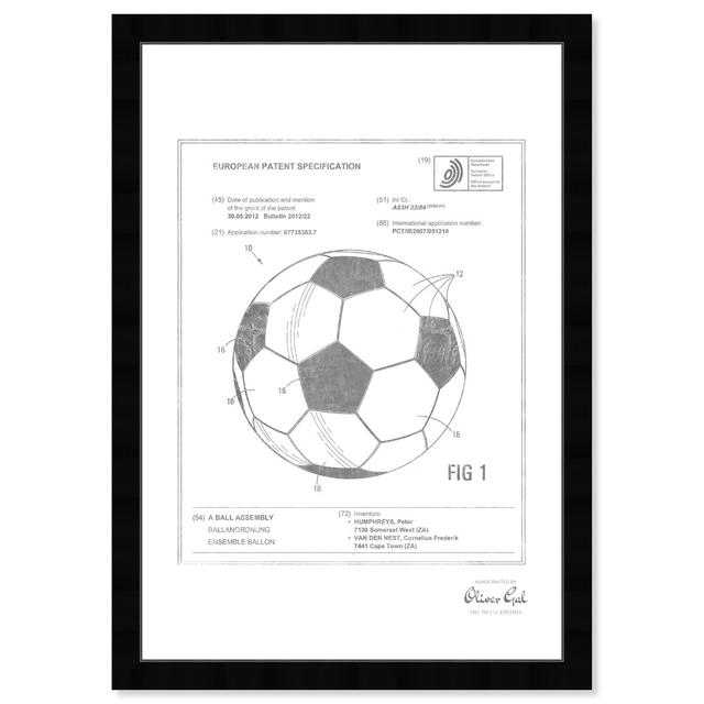 'Soccer Ball 2012' Framed Graphic Art East Urban Home Colour: Grey, Size: 46cm H x 38cm W on Productcaster.