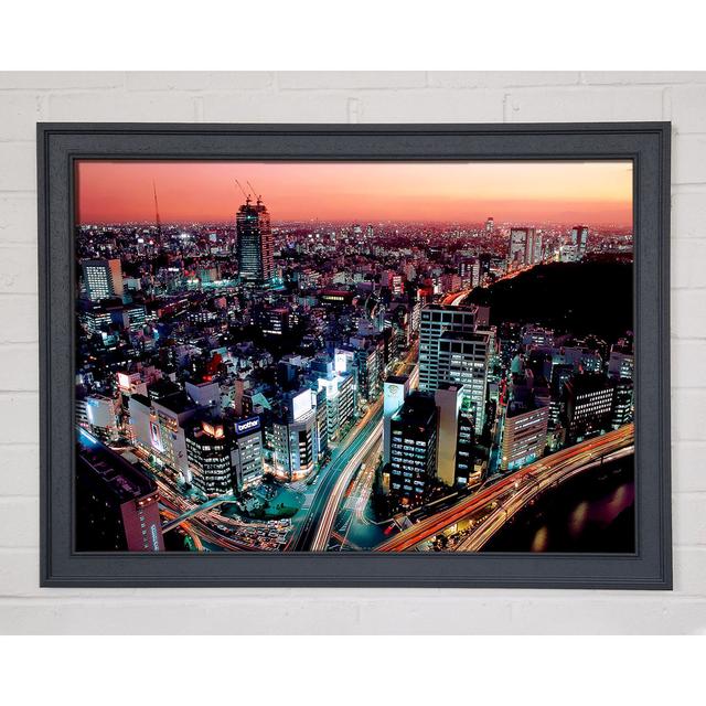 Rush Hour Through The City Framed Print Ebern Designs Size: 84.1cm H x 118.9cm W x 1.5cm D on Productcaster.