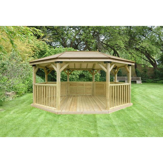 5.3m x 3.8m Wooden Gazebo with Timber Roof with Installation Service Bel Étage on Productcaster.