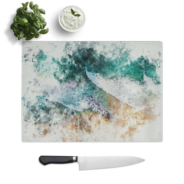 Snapper Rocks Beach in Australia Watercolour Chopping Board East Urban Home Size: 20cm W x 28.5cm L on Productcaster.