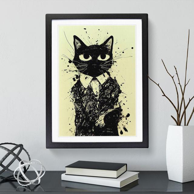 Cat Graffiti No.3 Maturi Size: 64cm H x 46cm W x 2cm D, Frame Colour: Black Framed on Productcaster.