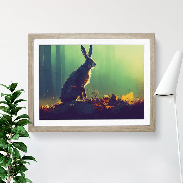 Hare Vol.1 Abstract - Picture Frame Painting Brambly Cottage Size: 34cm H x 46cm W x 2cm D, Frame Colour: Oak on Productcaster.