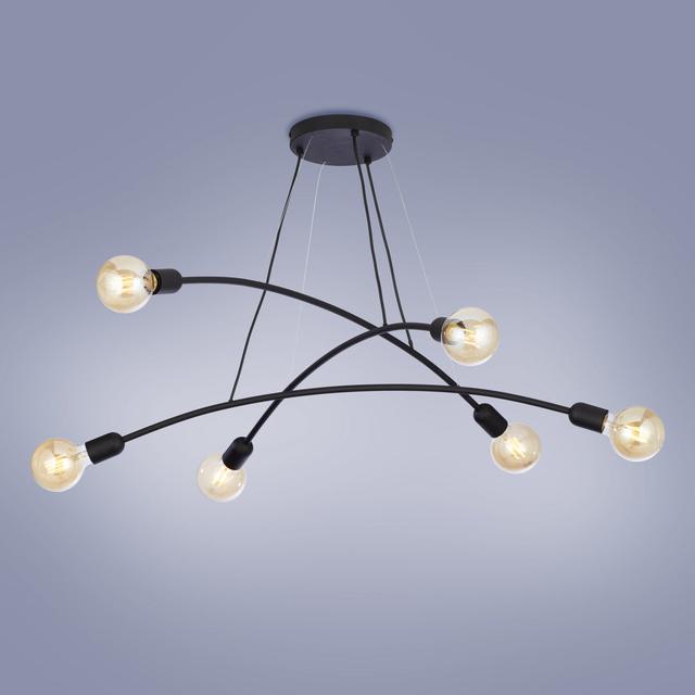 Anupam 6 - Light Cluster Pendant George Oliver Base Finish: Black on Productcaster.