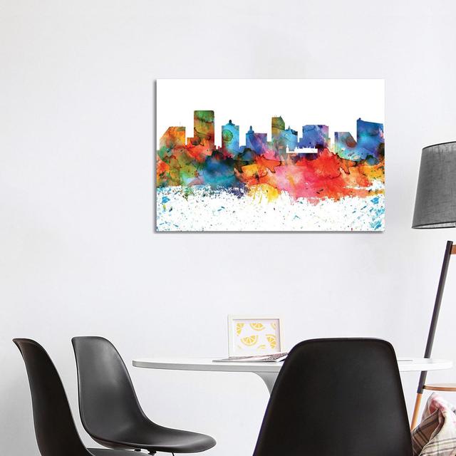 Atlantic City Skyline by WallDecorAddict - Wrapped Canvas Gallery-Wrapped Canvas Giclée Latitude Run Size: 66.04cm H x 101.6cm W x 3.81cm D on Productcaster.