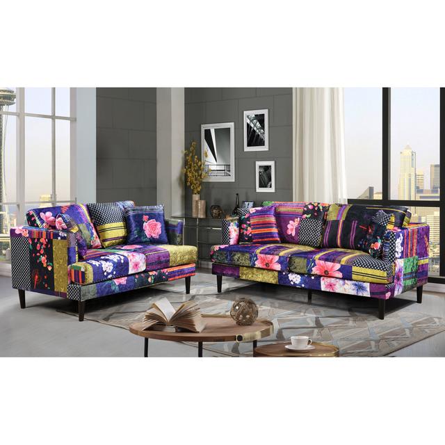 Sofa Lorretta Marlow Home Co. Polsterfarbe: Multicoloured on Productcaster.