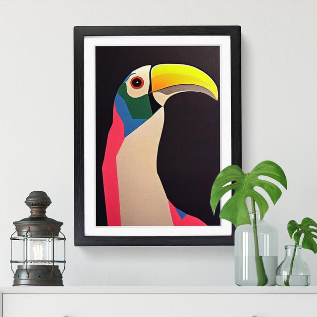 FRM-V0523-2531X Toucan Abstract Vol.9 - Single Picture Frame Print 17 Stories Frame Option: Black, Size: 34cm H x 25cm W x 2cm D on Productcaster.