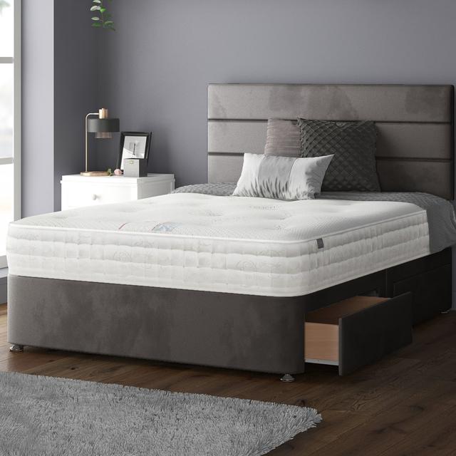 Divan Bed Set 17 Stories Size: Small Double (4'), Colour: Charocal, Storage Type: 4 Drawers on Productcaster.