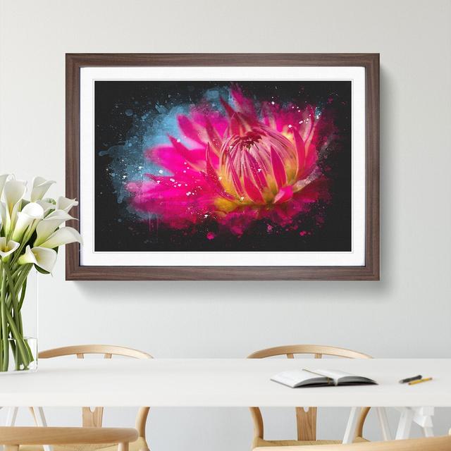 The Pink Flower - Picture Frame Graphic Art East Urban Home Size: 48cm H x 65cm W x 2cm D, Frame Option: Walnut Framed on Productcaster.