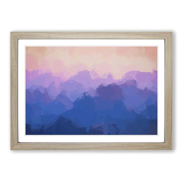 Colourful Mountains in Abstract - Picture Frame Painting Print East Urban Home Frame Option: Oak Framed, Size: 48cm H x 65cm W x 2cm D on Productcaster.