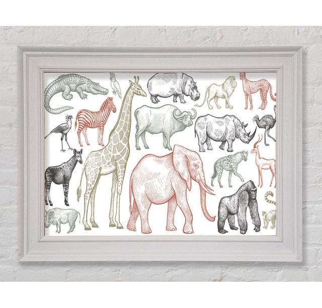 The Animal Kingdom Sketch - Single Picture Frame Art Prints Latitude Vive Size: 84.1cm H x 142.2cm W x 8cm D on Productcaster.