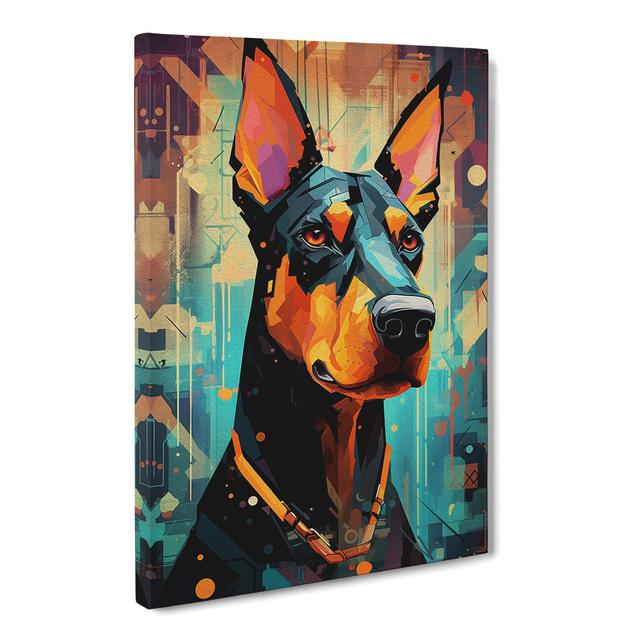 Doberman Futurism No.2 - Wrapped Canvas Art Prints Marlow Home Co. Size: 60cm H x 40cm W x 3cm D on Productcaster.