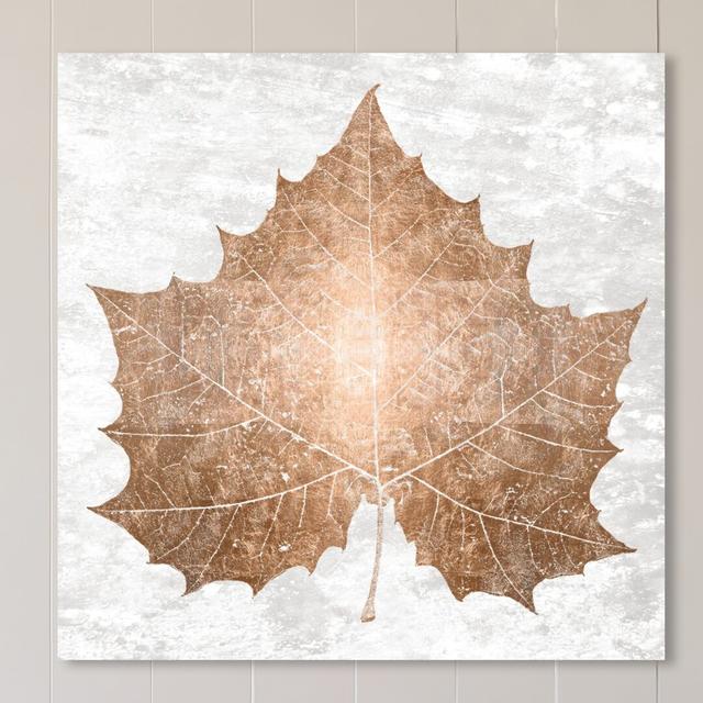 'Sycamore Copper Leaf' Graphic Art on Wrapped Canvas East Urban Home Size: 109.2 cm H x 109.2 cm W x 3.8 cm D on Productcaster.