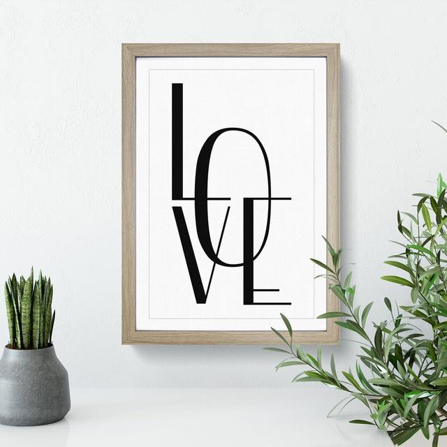 Love - Picture Frame Typography East Urban Home Size: 65cm H x 48cm W x 2cm D, Frame Option: Oak Framed on Productcaster.