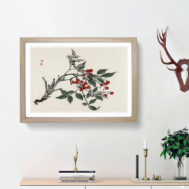 Firethorn Berries by Kono Baireir - Picture Frame Painting Print East Urban Home Frame Option: Oak Framed, Size: 27cm H x 36cm W x 2cm D on Productcaster.