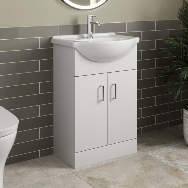 Areford 10mm Single Bathroom Vanity with Ceramic Basin Latitude Run on Productcaster.