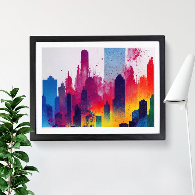 Skyscraper Skyline Splashed Vol.4 Abstract - Single Picture Frame Print Latitude Run Frame Colour: Black Framed, Size: 25cm H x 34cm W x 2cm D on Productcaster.