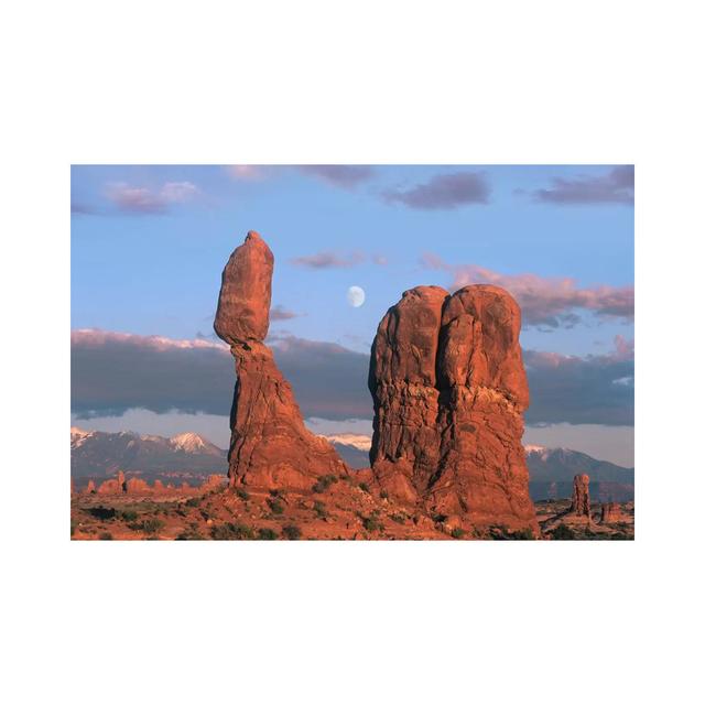 Moon Over Balanced Rock, Arches National Park, Utah by Tim Fitzharris - Gallery-Wrapped Canvas Giclée on Canvas Natur Pur Size: 30.48cm H x 45.72cm W on Productcaster.