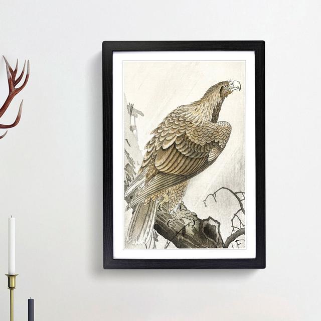 Eagle on a Tree Branch by Ohara Koson - Picture Frame Painting Print East Urban Home Frame Option: Black Framed, Size: 36cm H x 27cm W x 2cm D on Productcaster.