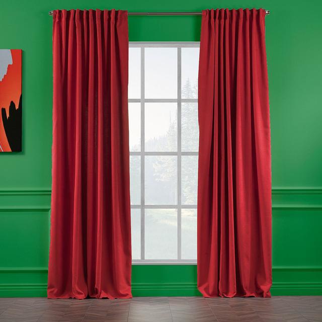 100% Blackout Thermal Extra Long & Extra Wide Decorative Curtain Single Panel Lilijan Home & Curtain Panel Size: 140cm W x 175cm D, Colour: Red on Productcaster.