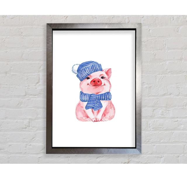 Winter Piggy Love Framed Print Harriet Bee Size: 118.9cm H x 84.1cm W x 3.4cm D, Format: Bronze Framed Paper on Productcaster.