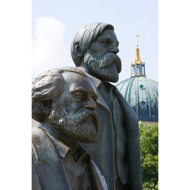 Statue of Karl Marx and Friedrich Engels by Image Source - Wrapped Canvas Photograph 17 Stories Size: 91cm H x 61cm W on Productcaster.