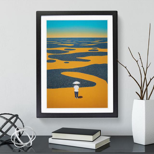 Beach Abstract No.4 - Single Picture Frame Print Metro Lane Frame Colour: Black Framed, Size: 64cm H x 46cm W x 2cm D on Productcaster.