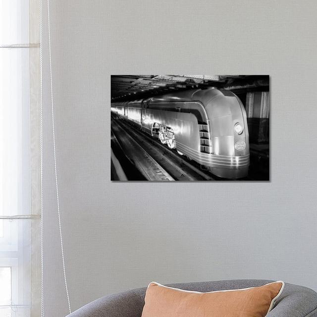 1930s Angled View Of New York Central Railroad Streamlined Mercury Passenger Train Steam Engine - Wrapped Canvas Print Latitude Run Size: 45.72cm H x on Productcaster.