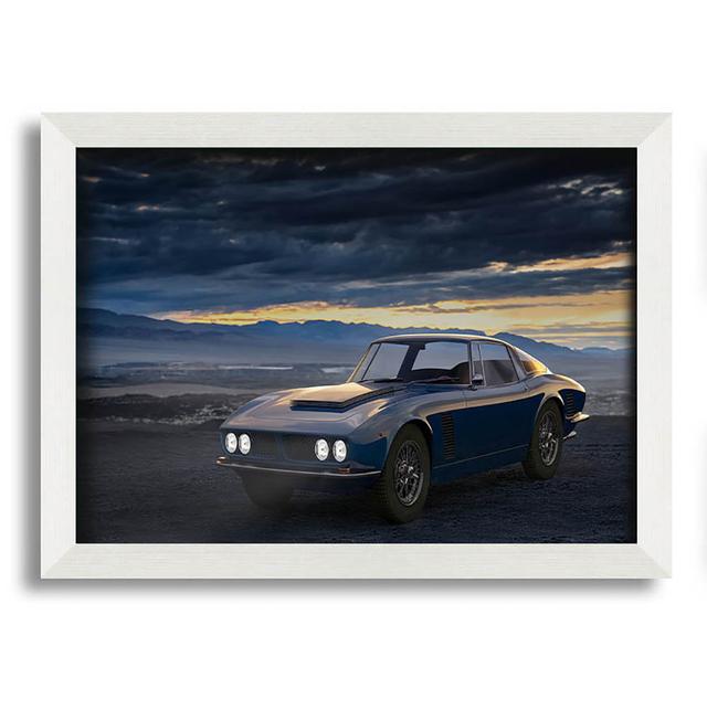 Retro Car in the Clouds Williston Forge Size: 21cm H x 29.7cm W x 10cm D, Format: White Framed Paper on Productcaster.