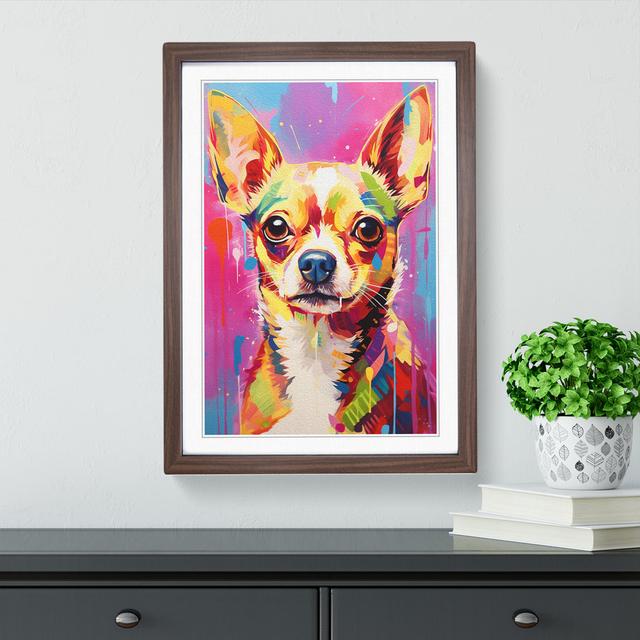 Chihuahua Gestural No.2 - Print Marlow Home Co. Frame Colour: Walnut, Size: 46cm H x 34cm W x 2cm D on Productcaster.