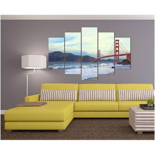 Leinwandbild New York Golden Gate Ebern Designs Größe: 70 cm H x 100 cm B on Productcaster.