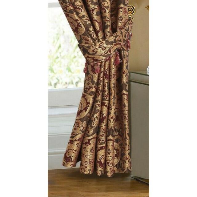 Hefley Curtain Tieback (Set of 2) Astoria Grand Panel Size: 117 W x 137 D cm, Colour: Burgundy on Productcaster.