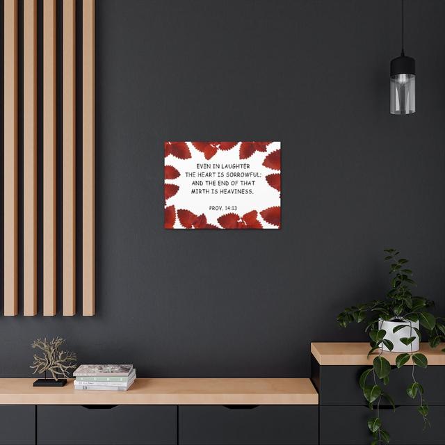 Even In Laughter Proverbs 14:13 - Wrapped Canvas Print Blue Elephant Size: 46cm H x 61cm W on Productcaster.